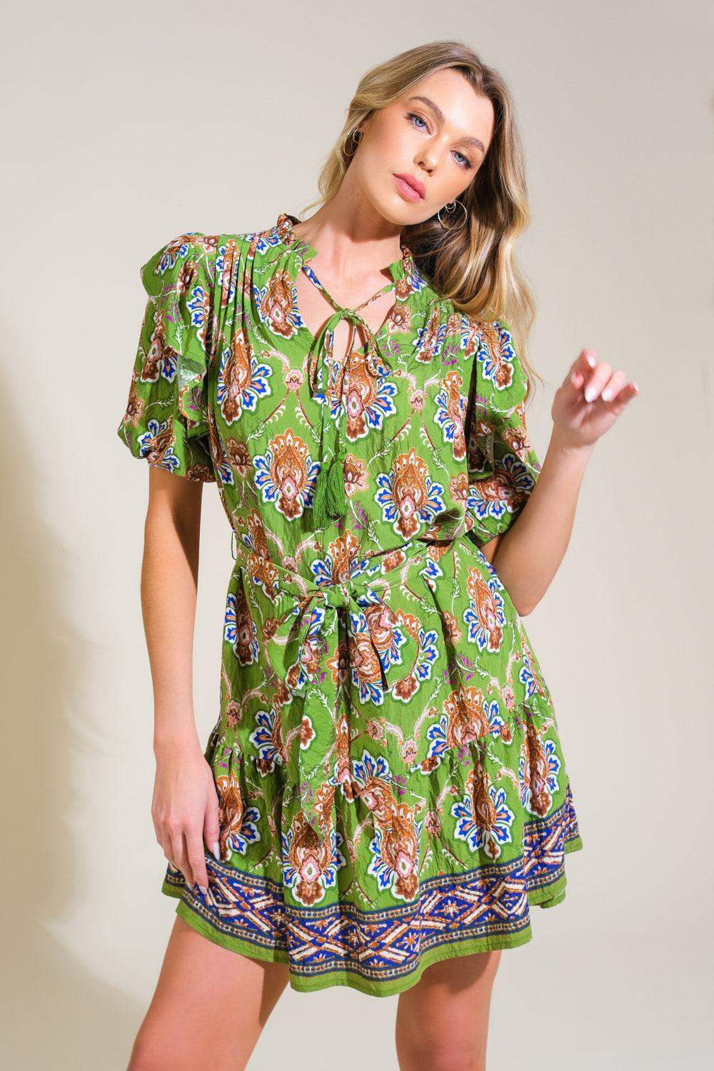 PURE SERENITY WOVEN MINI DRESS - Flying Tomato - Flyclothing LLC
