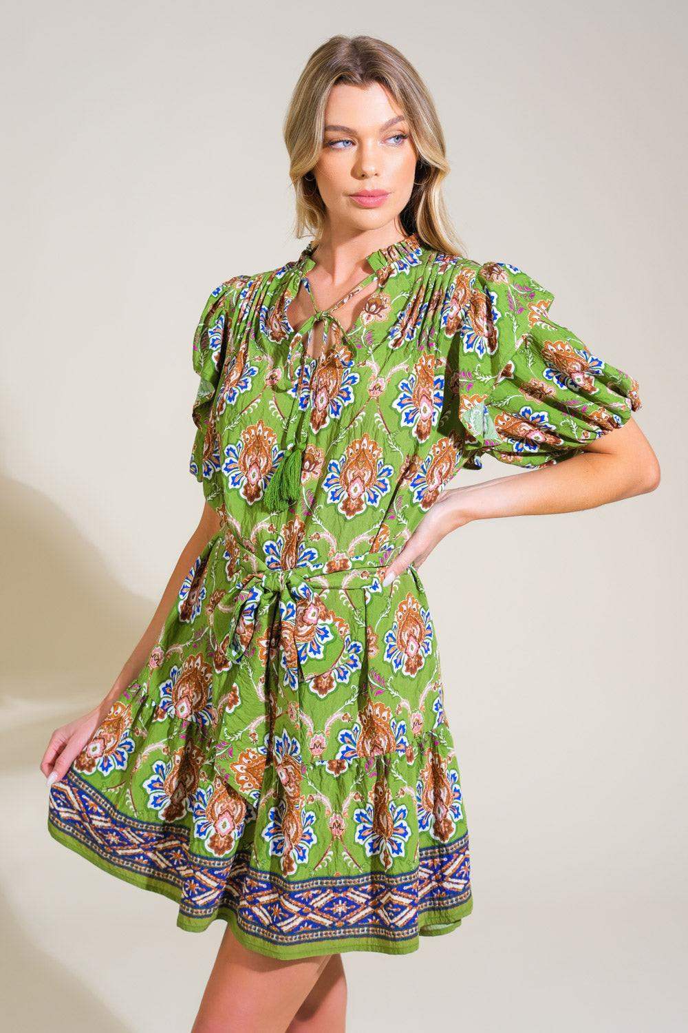 PURE SERENITY WOVEN MINI DRESS - Flying Tomato - Flyclothing LLC