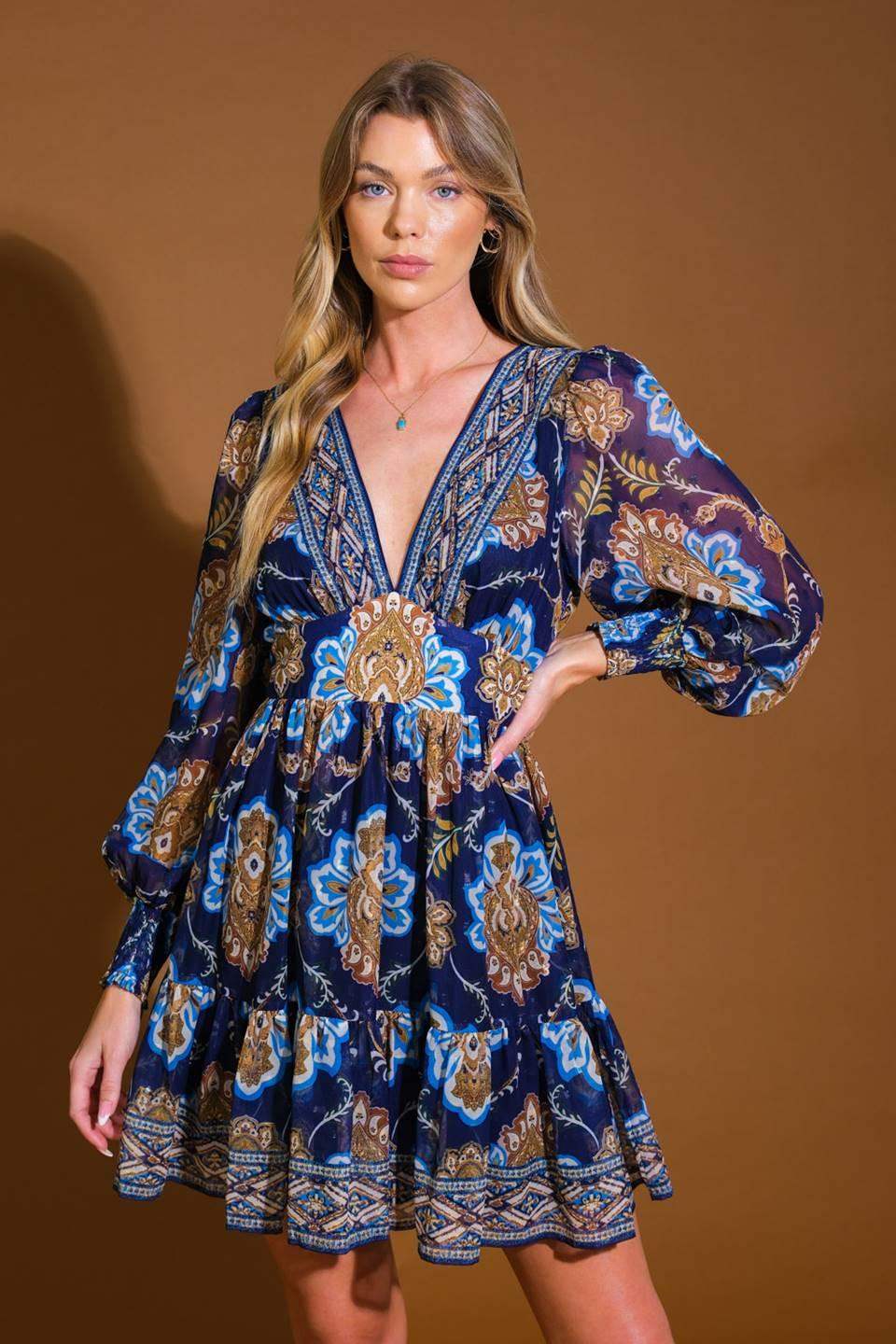 SO DELIGHTED WOVEN MINI DRESS - Flying Tomato - Flyclothing LLC