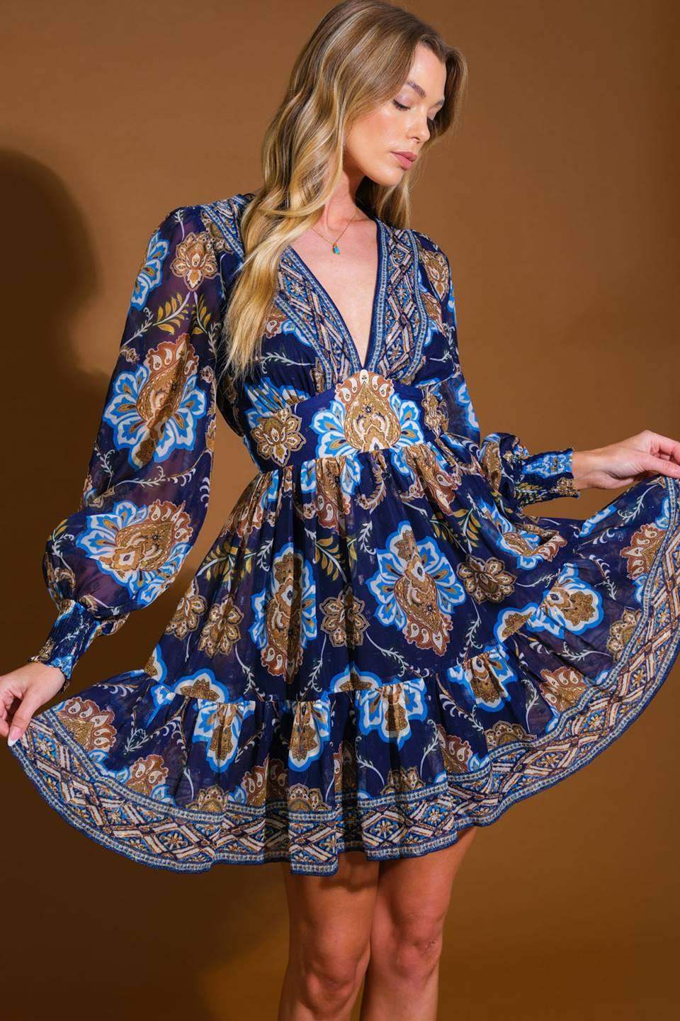 SO DELIGHTED WOVEN MINI DRESS - Flying Tomato - Flyclothing LLC
