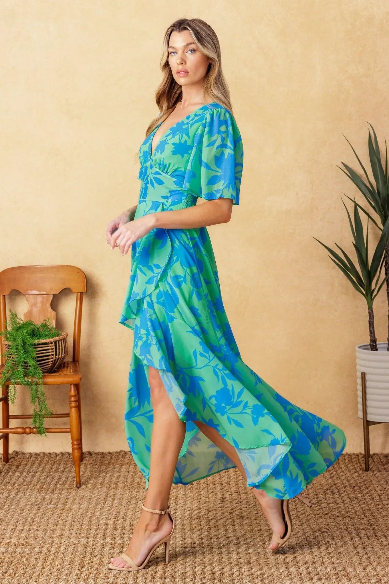 FOREVER DAYDREAMING WOVEN MIDI DRESS - Flying Tomato - Flyclothing LLC