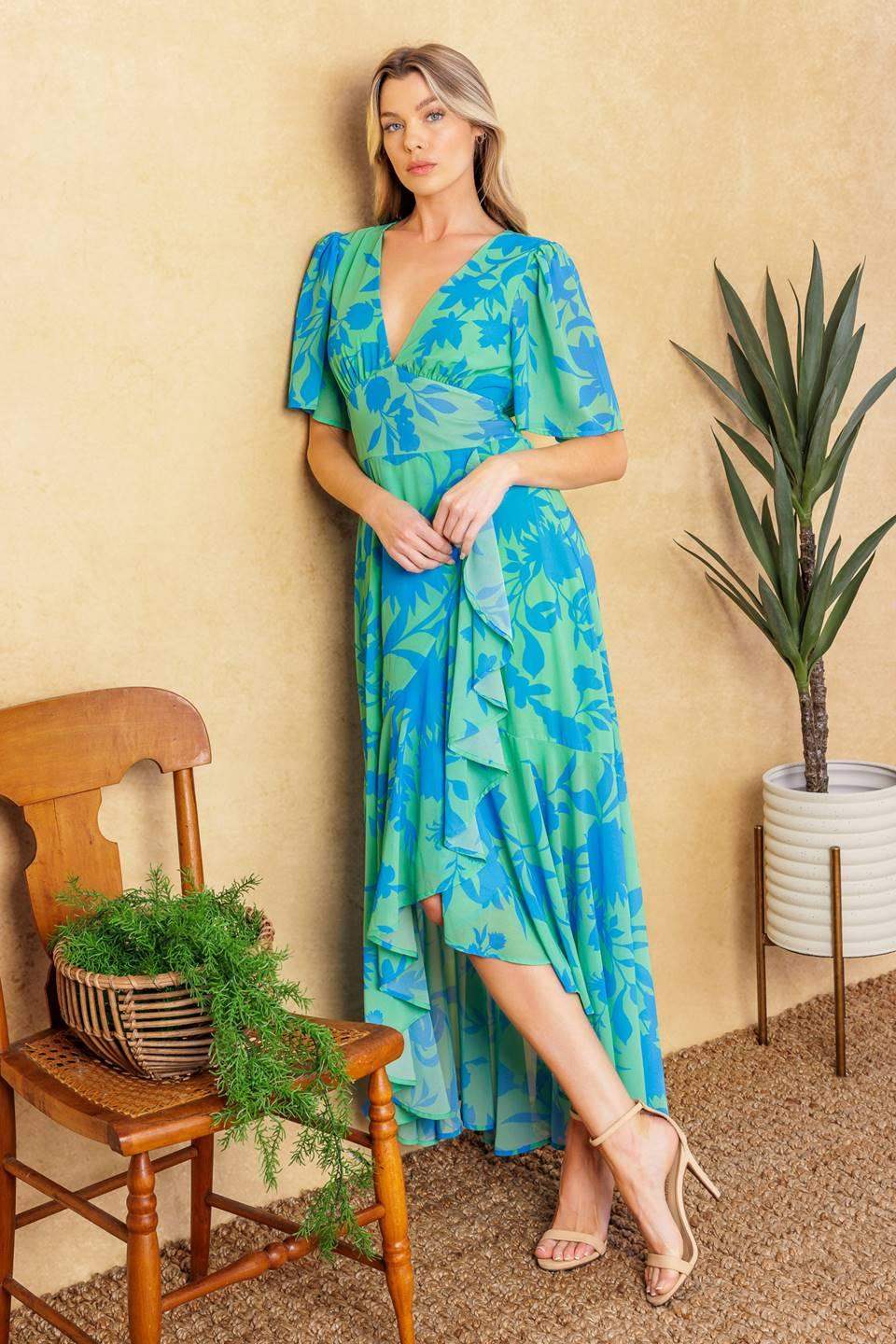FOREVER DAYDREAMING WOVEN MIDI DRESS - Flying Tomato - Flyclothing LLC