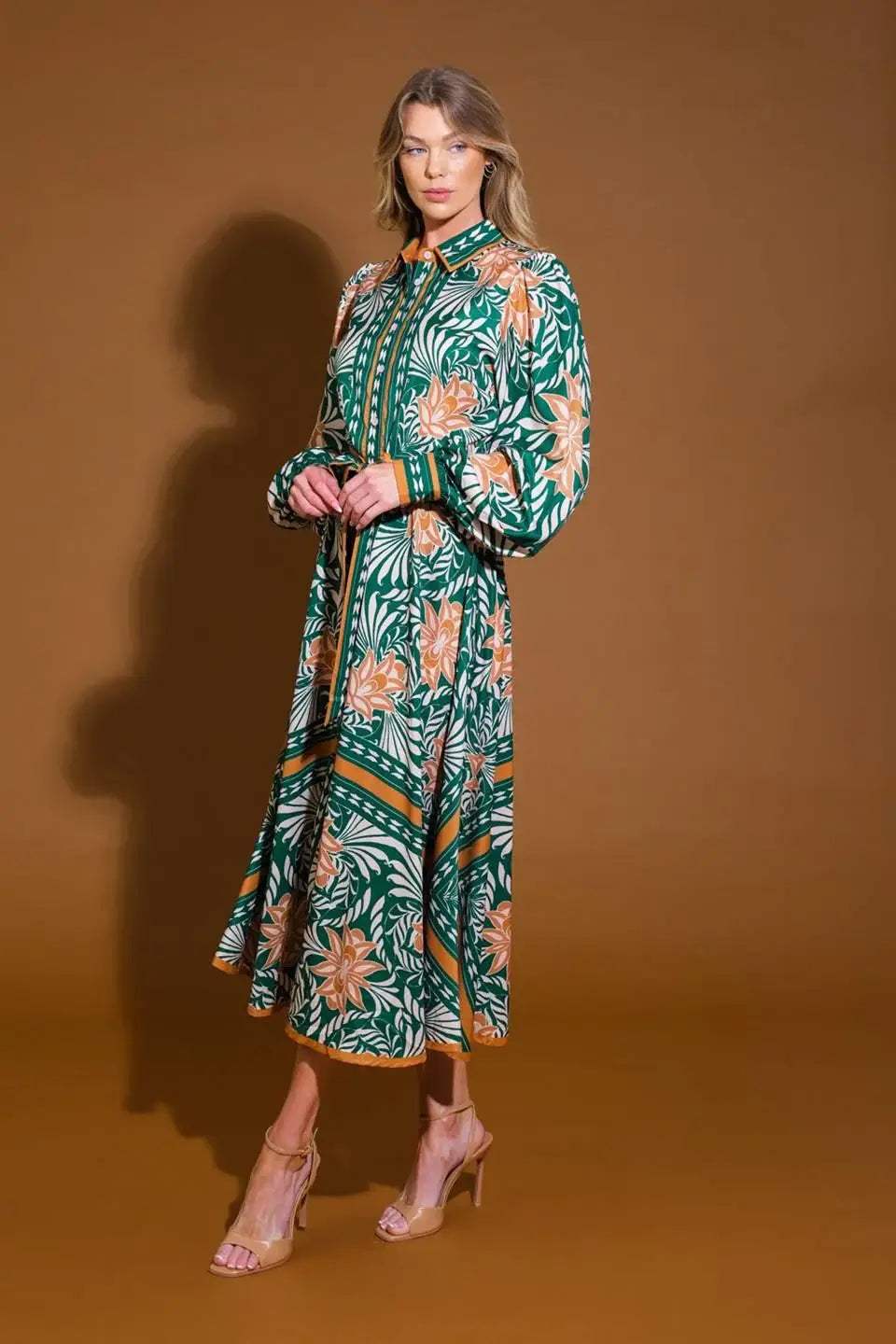 LOVE ESPRESSO WOVEN MIDI DRESS - Flying Tomato - Flyclothing LLC