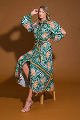 LOVE ESPRESSO WOVEN MIDI DRESS - Flying Tomato - Flyclothing LLC