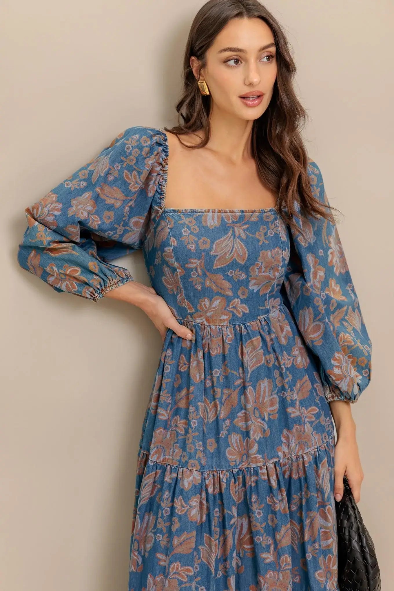 CIRCLE OF FRIENDS DENIM MIDI DRESS - Flying Tomato - Flyclothing LLC