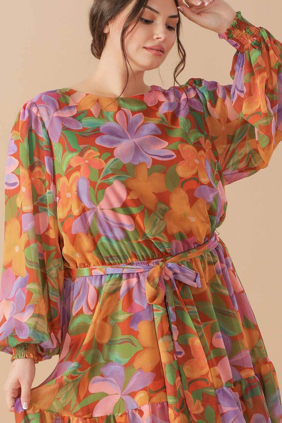 MUTED GARDEN WOVEN MINI DRESS - Flying Tomato - Flyclothing LLC