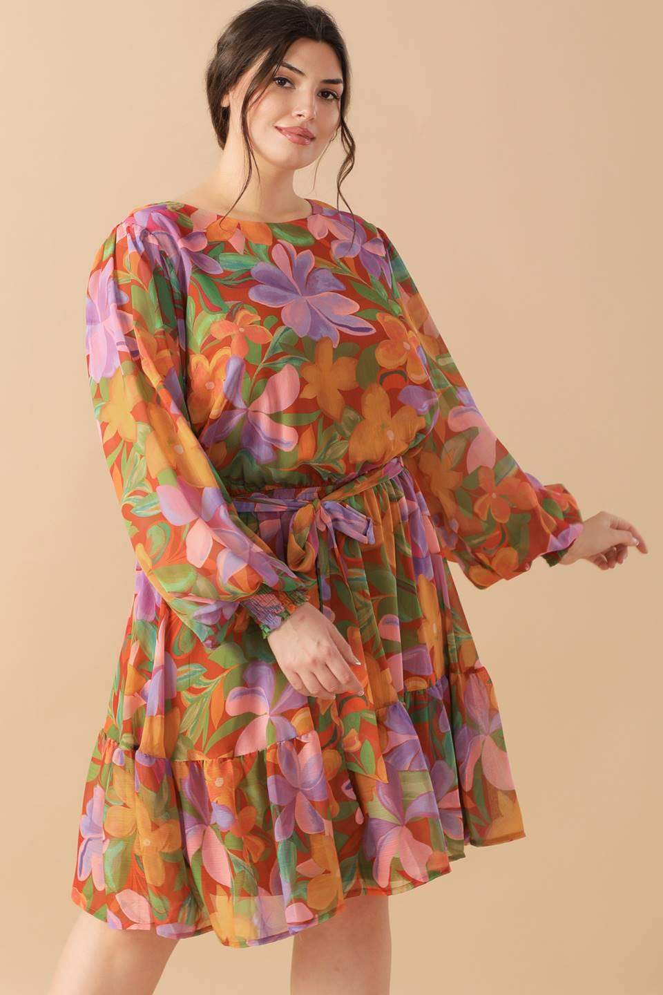 MUTED GARDEN WOVEN MINI DRESS - Flying Tomato - Flyclothing LLC