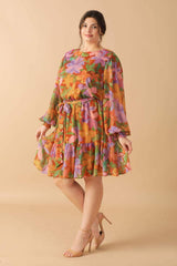MUTED GARDEN WOVEN MINI DRESS - Flying Tomato - Flyclothing LLC