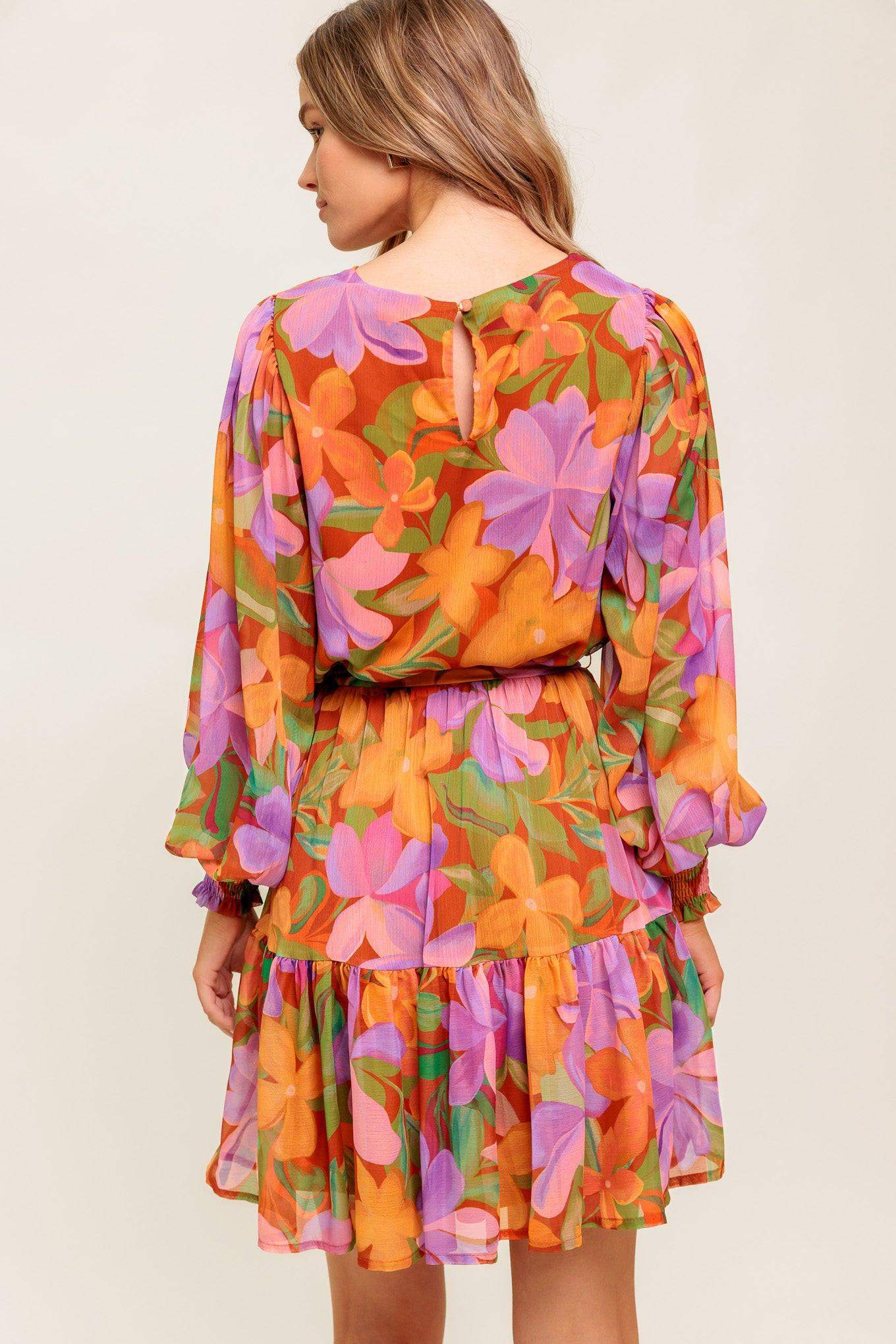 MUTED GARDEN WOVEN MINI DRESS - Flying Tomato - Flyclothing LLC