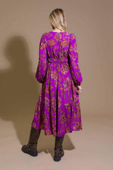 ELEGANTLY ELEVATED WOVEN MIDI DRESS - Flying Tomato - Flyclothing LLC