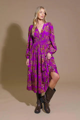ELEGANTLY ELEVATED WOVEN MIDI DRESS - Flying Tomato - Flyclothing LLC