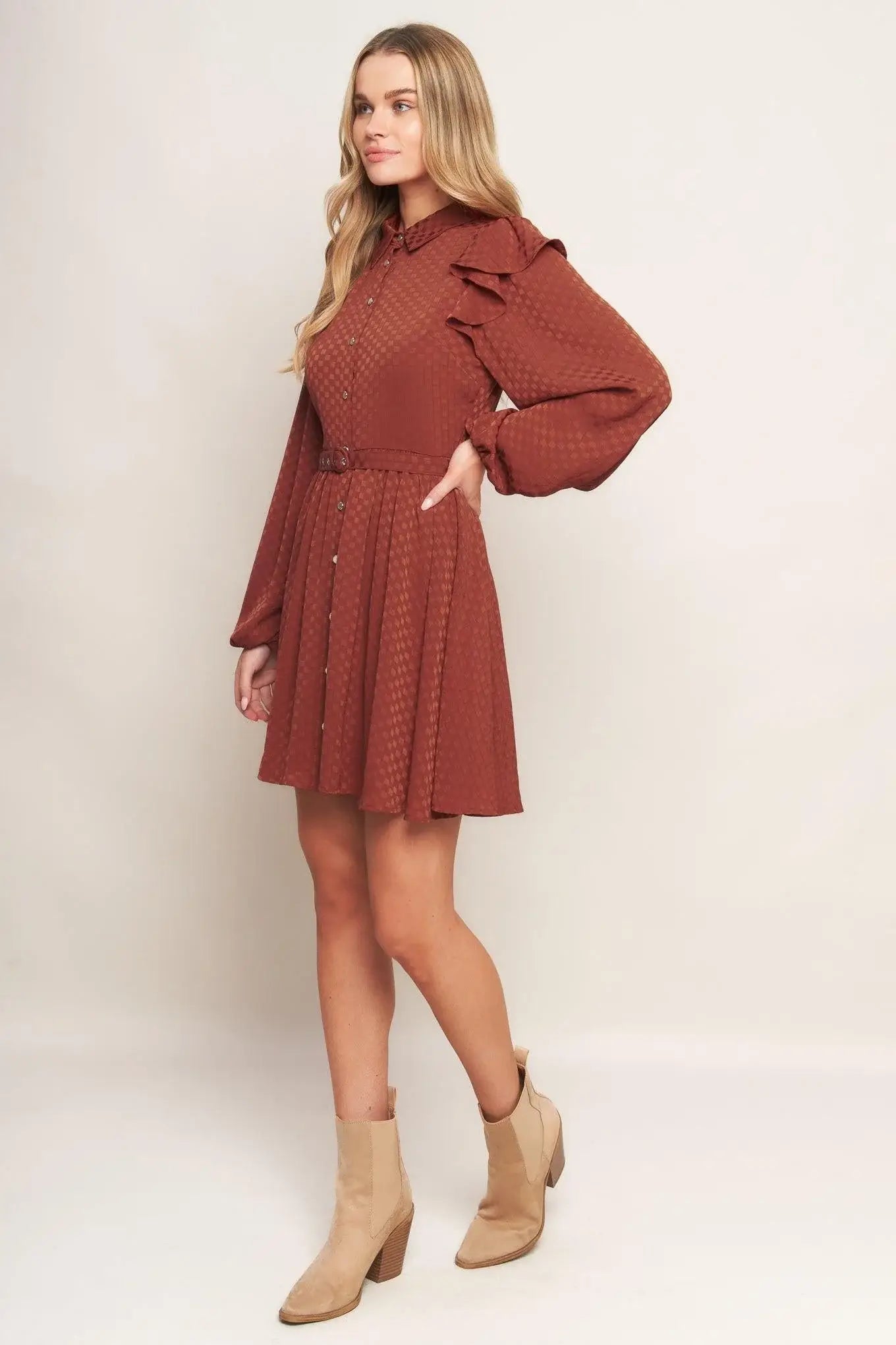 CALL IT LOVE WOVEN MINI DRESS - Flying Tomato - Flyclothing LLC