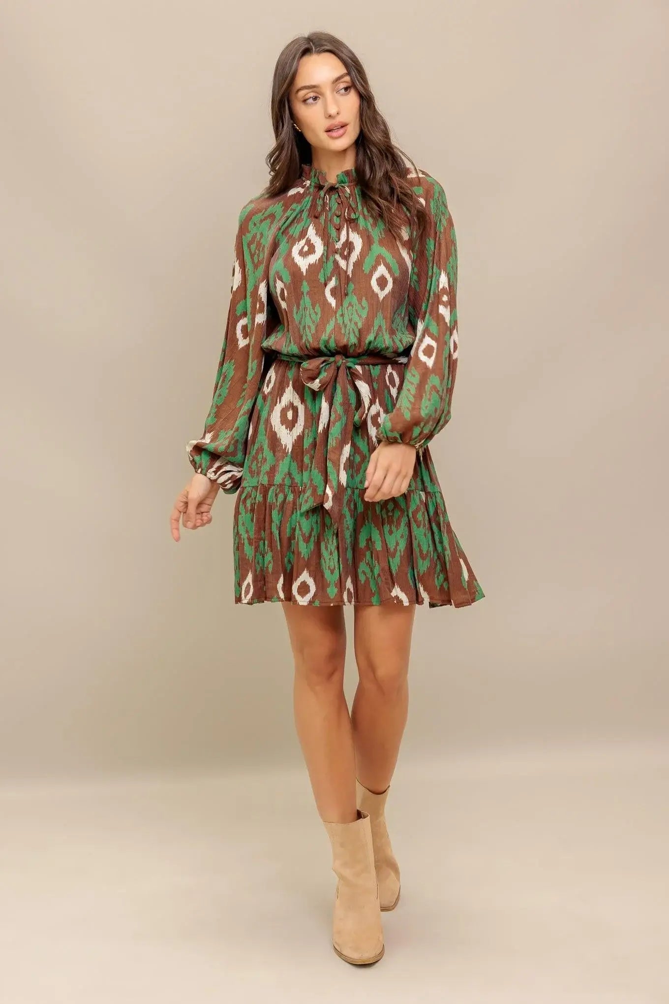 WILD TERRACOTTA WOVEN MINI DRESS - Flying Tomato - Flyclothing LLC