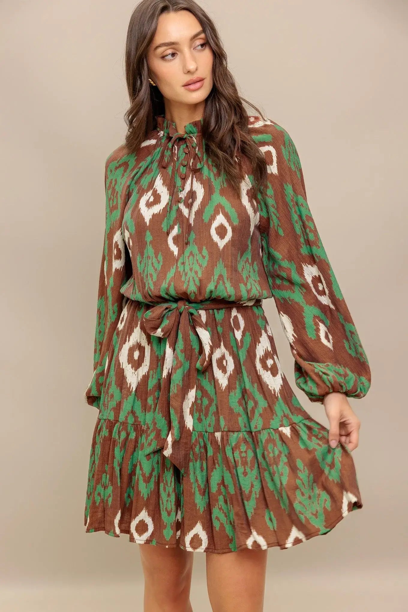 WILD TERRACOTTA WOVEN MINI DRESS - Flying Tomato - Flyclothing LLC