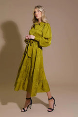TOTAL APPEAL WOVEN JACQUARD MIDI DRESS - Flying Tomato - Flyclothing LLC