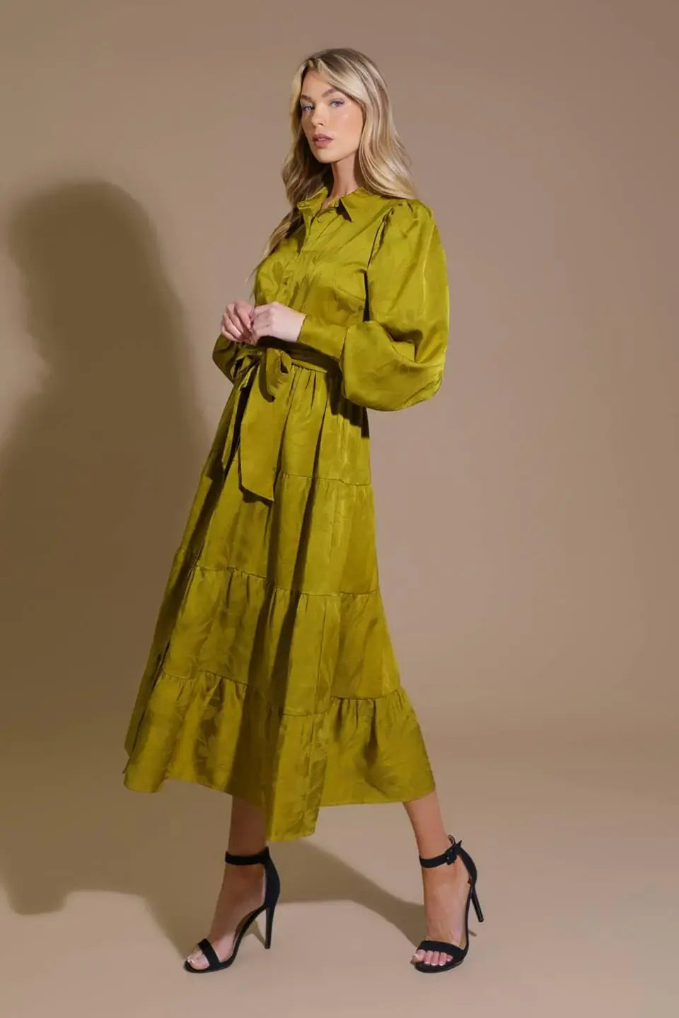 TOTAL APPEAL WOVEN JACQUARD MIDI DRESS - Flying Tomato - Flyclothing LLC
