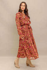 AUTUMN SONATA WOVEN MIDI DRESS - Flying Tomato - Flyclothing LLC