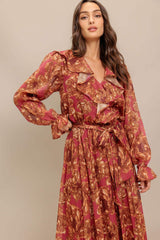 AUTUMN SONATA WOVEN MIDI DRESS - Flying Tomato - Flyclothing LLC