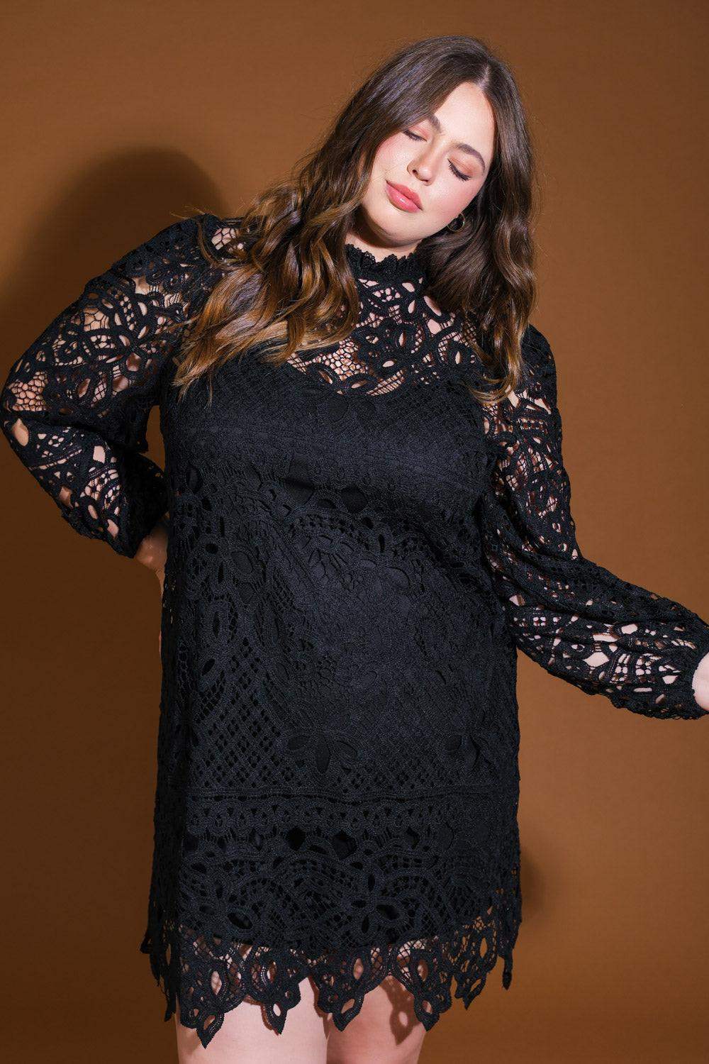 GETTING STARTED WOVEN LACE MINI DRESS - Flying Tomato - Flyclothing LLC