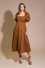 COLORS OF MY HEART WOVEN MIDI DRESS - Flying Tomato - Flyclothing LLC