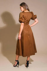 COLORS OF MY HEART WOVEN MIDI DRESS - Flying Tomato - Flyclothing LLC