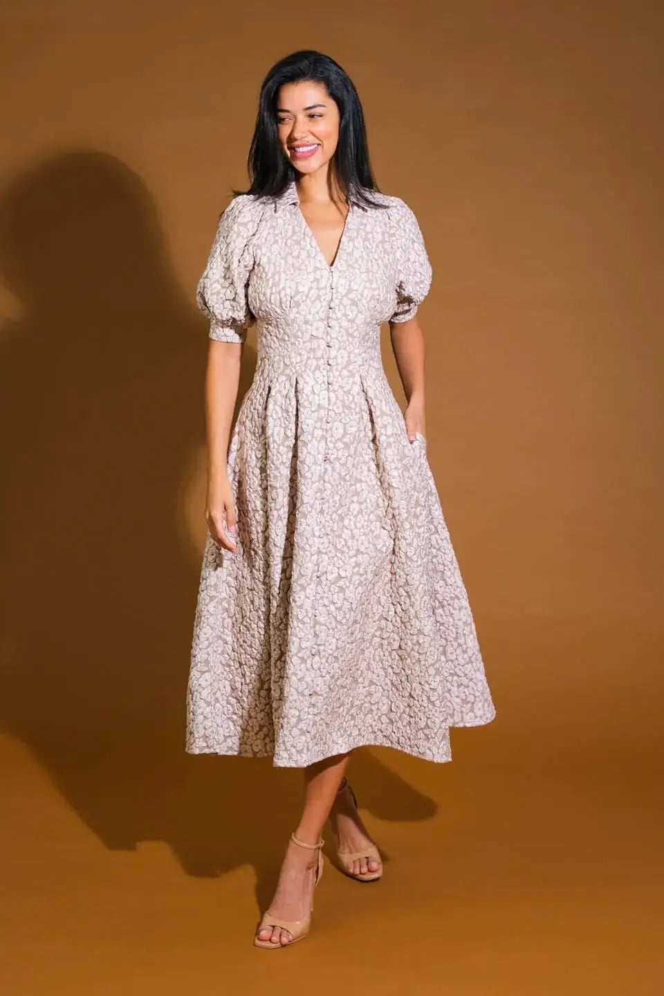 PERFECT VISION WOVEN MIDI DRESS - Flying Tomato - Flyclothing LLC
