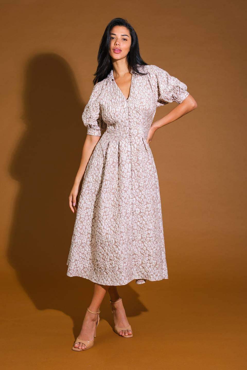 PERFECT VISION WOVEN MIDI DRESS - Flying Tomato - Flyclothing LLC