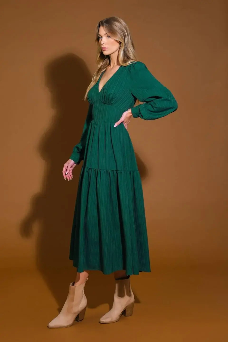 POSH PRESENCE WOVEN MIDI DRESS - Flying Tomato - Flyclothing LLC