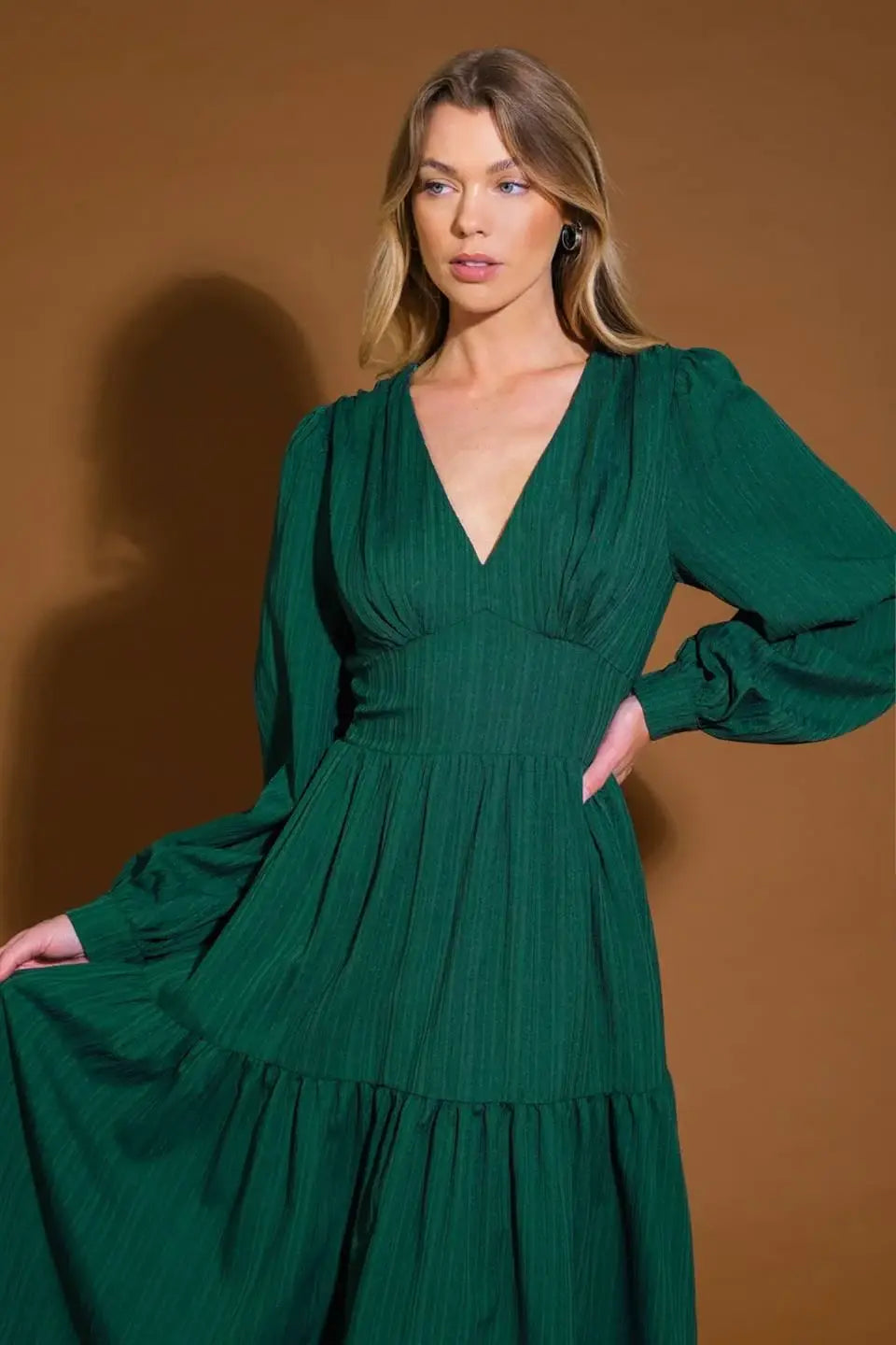 POSH PRESENCE WOVEN MIDI DRESS - Flying Tomato - Flyclothing LLC