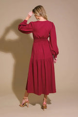 POSH PRESENCE WOVEN MIDI DRESS - Flying Tomato - Flyclothing LLC