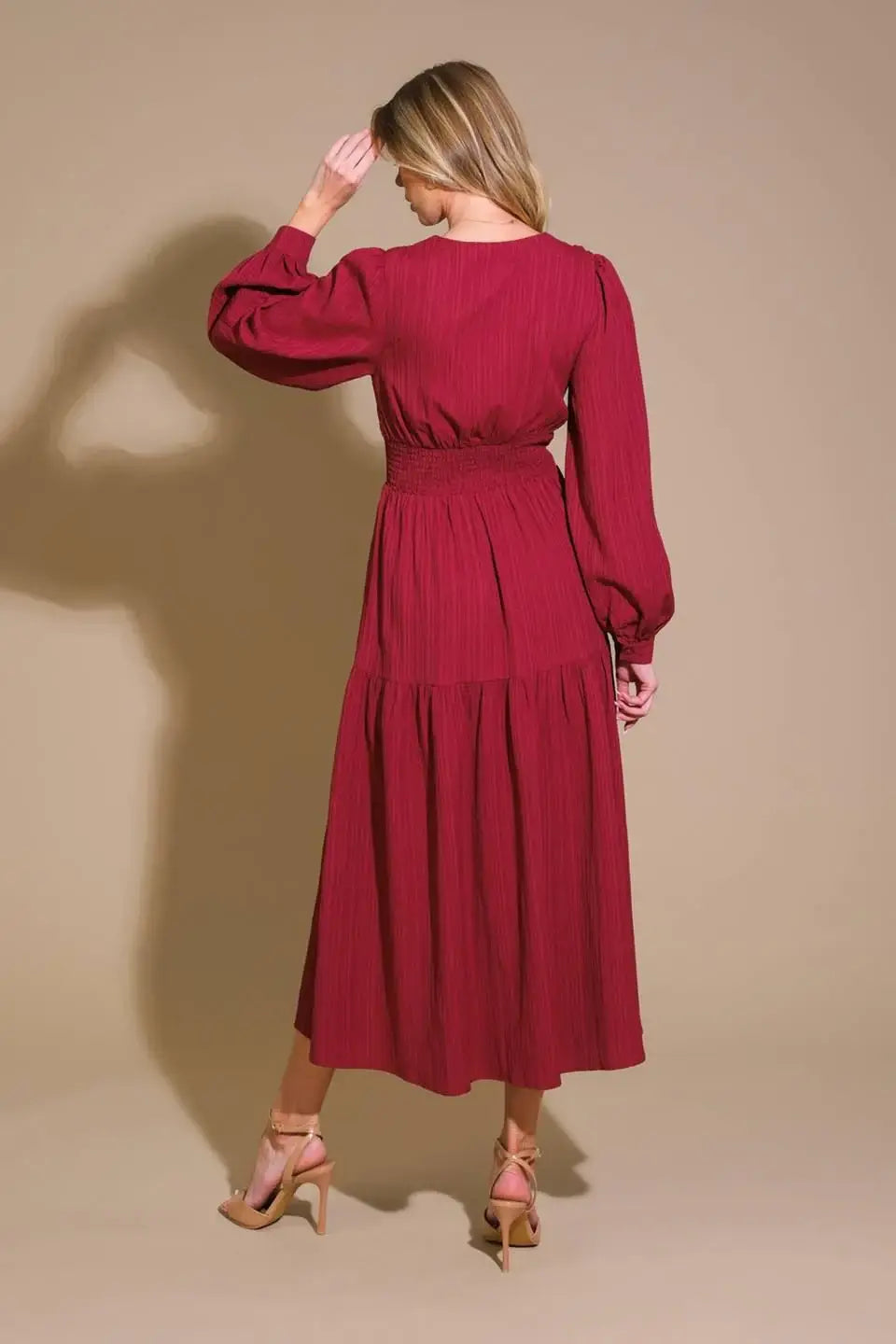 POSH PRESENCE WOVEN MIDI DRESS - Flying Tomato - Flyclothing LLC