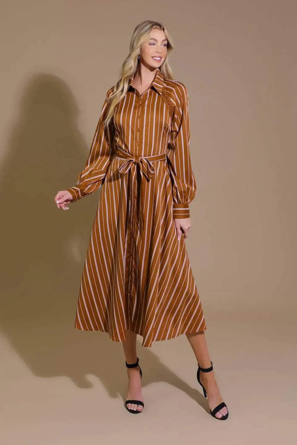 FOREVER YOUR GIRL WOVEN MIDI DRESS - Flying Tomato - Flyclothing LLC
