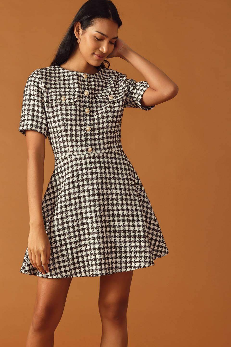 FALLING INTO PLACE TWEED MINI DRESS - Flying Tomato - Flyclothing LLC