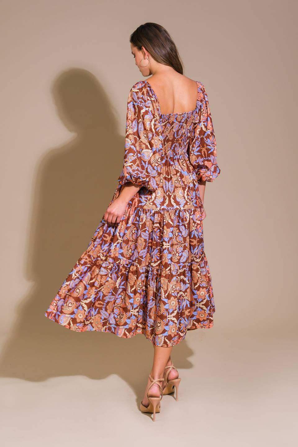 KEEPPING TABS WOVEN MIDI DRESS - Flying Tomato - Flyclothing LLC