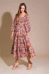 KEEPPING TABS WOVEN MIDI DRESS - Flying Tomato - Flyclothing LLC