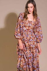 KEEPPING TABS WOVEN MIDI DRESS - Flying Tomato - Flyclothing LLC