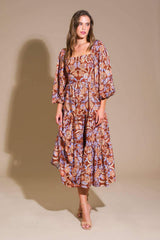 KEEPPING TABS WOVEN MIDI DRESS - Flying Tomato - Flyclothing LLC