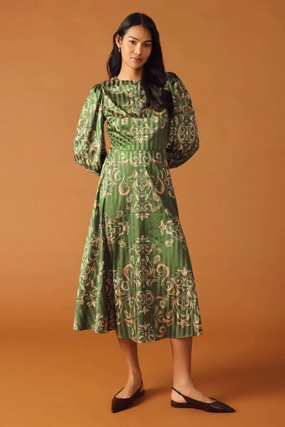 MOMENTS OF CLARITY WOVEN MIDI DRESS - Flying Tomato - Flyclothing LLC