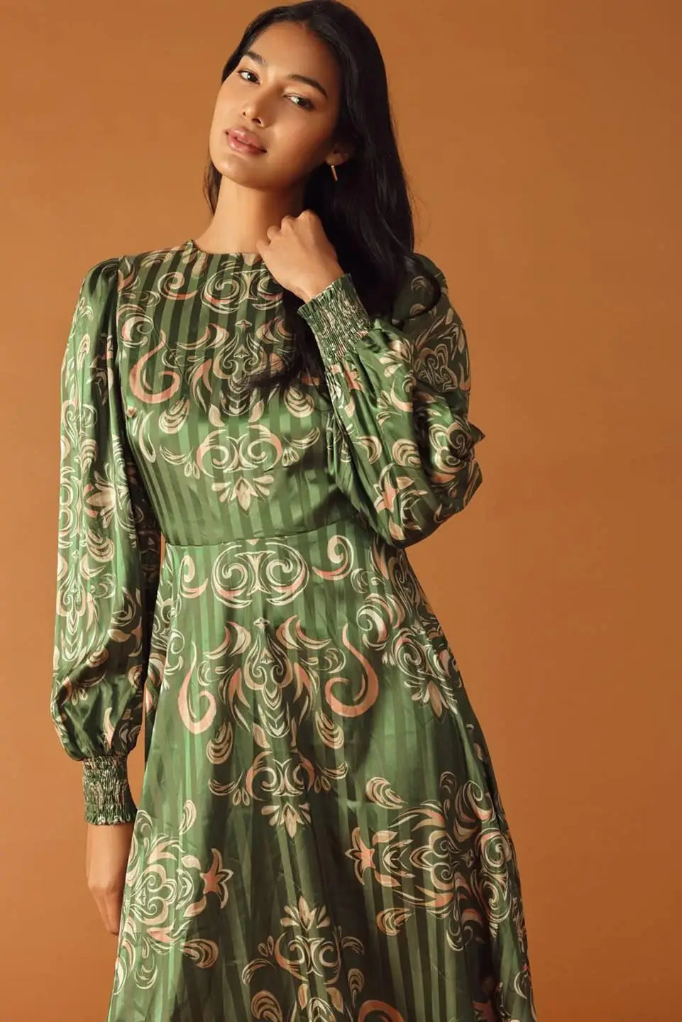 MOMENTS OF CLARITY WOVEN MIDI DRESS - Flying Tomato - Flyclothing LLC