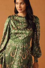 MOMENTS OF CLARITY WOVEN MIDI DRESS - Flying Tomato - Flyclothing LLC
