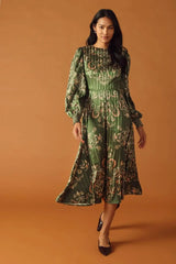 MOMENTS OF CLARITY WOVEN MIDI DRESS - Flying Tomato - Flyclothing LLC