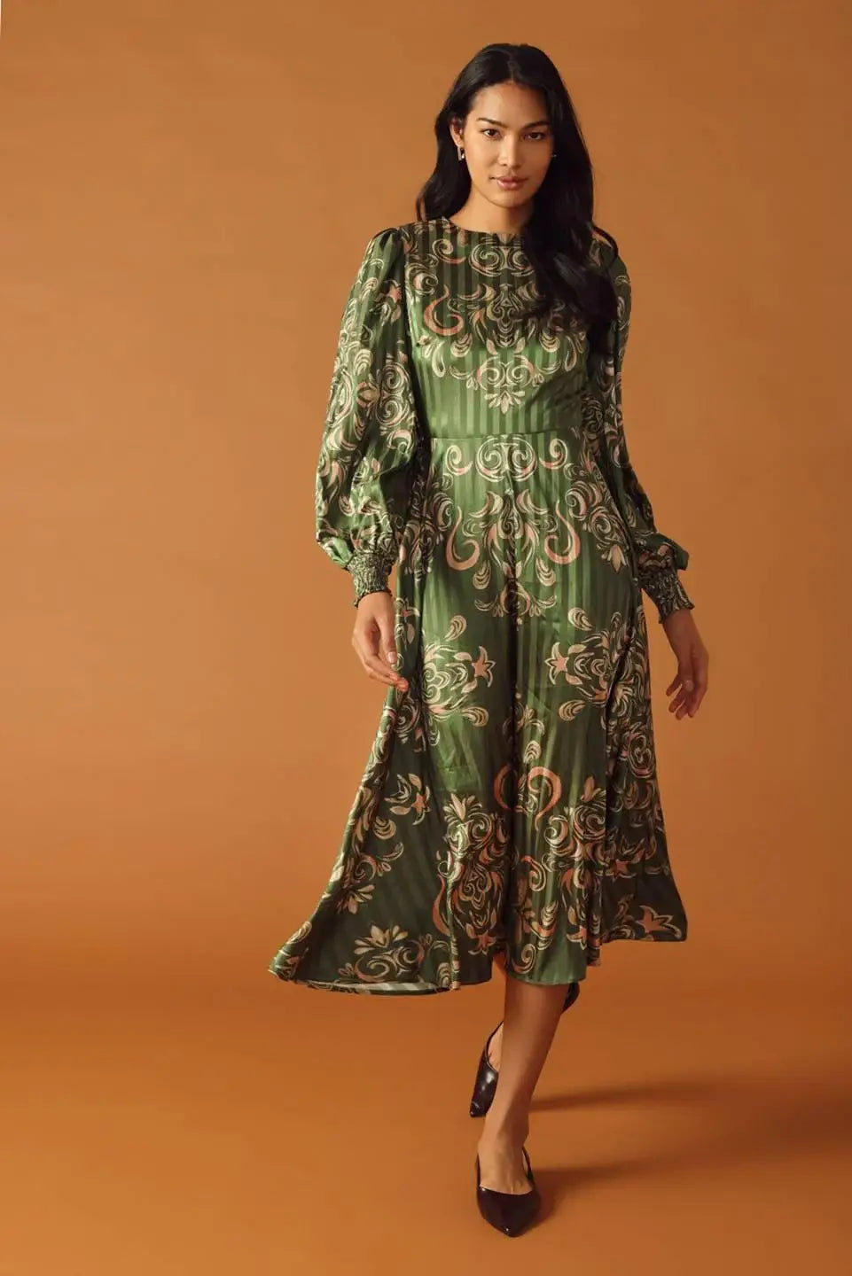 MOMENTS OF CLARITY WOVEN MIDI DRESS - Flying Tomato - Flyclothing LLC