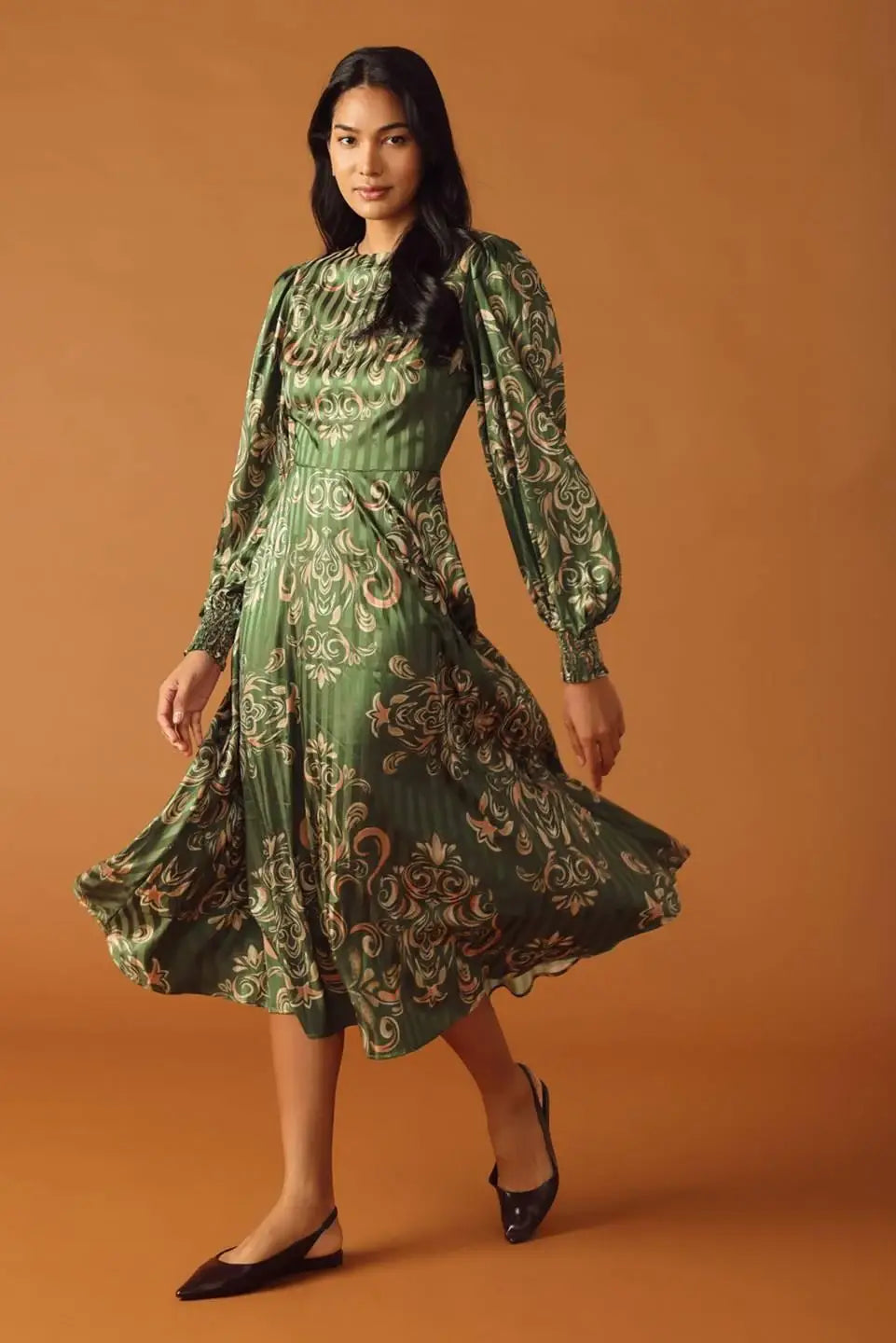 MOMENTS OF CLARITY WOVEN MIDI DRESS - Flying Tomato - Flyclothing LLC