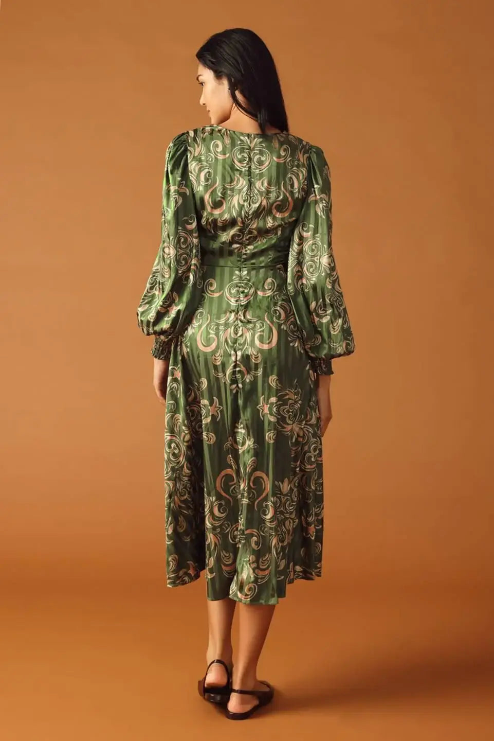 MOMENTS OF CLARITY WOVEN MIDI DRESS - Flying Tomato - Flyclothing LLC