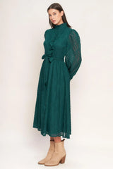EMERALD WHISPER WOVEN MIDI DRESS - Flying Tomato - Flyclothing LLC