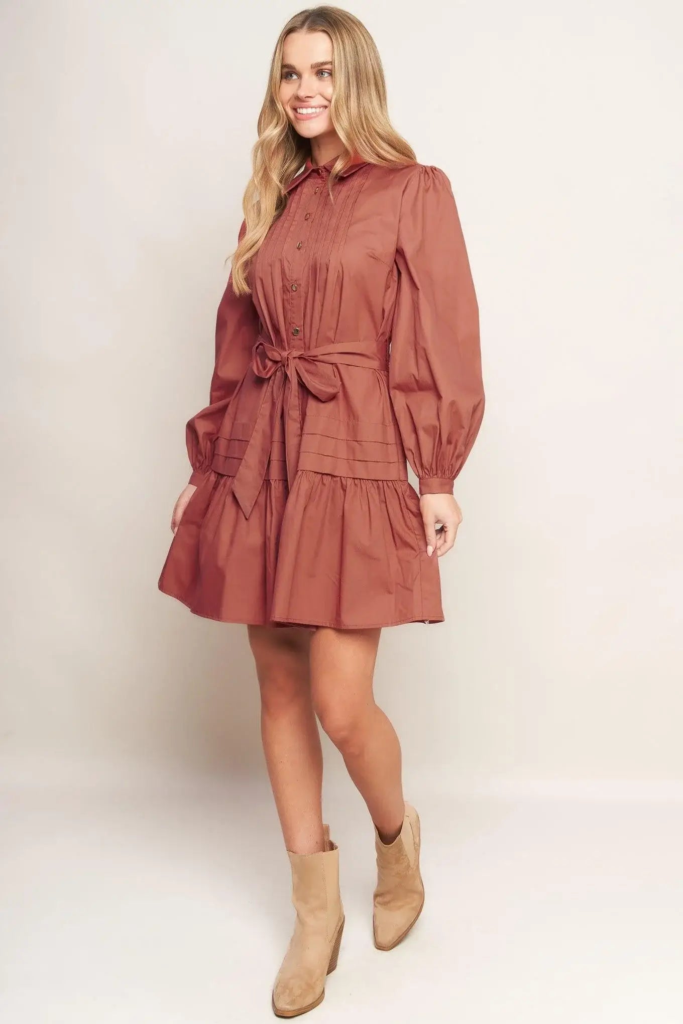 AESTHETIC POSE WOVEN MINI DRESS - Flying Tomato - Flyclothing LLC