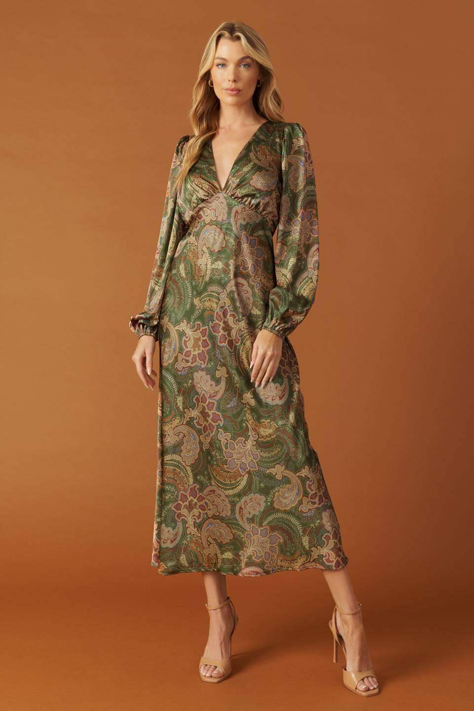 STICK SEASON WOVEN MIDI DRESS - Flying Tomato - Flyclothing LLC