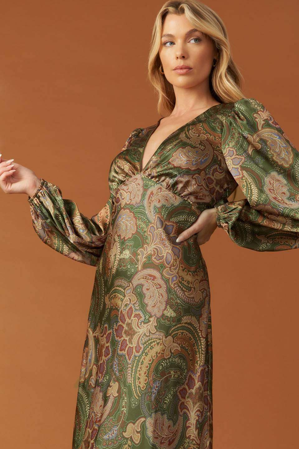 STICK SEASON WOVEN MIDI DRESS - Flying Tomato - Flyclothing LLC