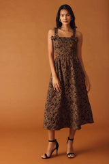 LOST IN TIME WOVEN MIDI DRESS - Flying Tomato - Flyclothing LLC