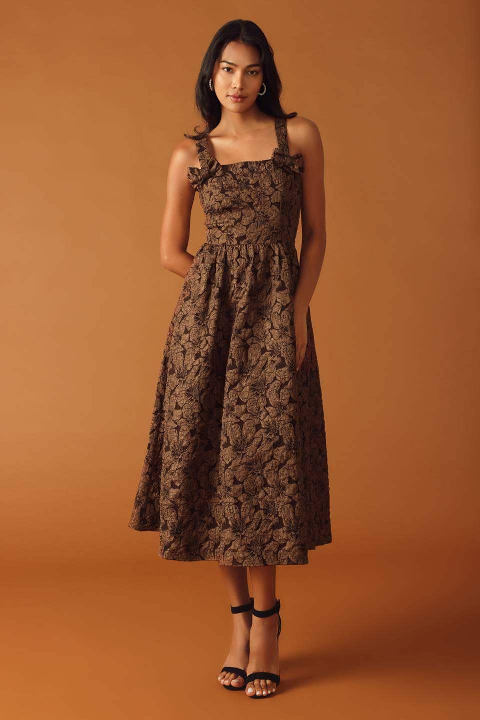 LOST IN TIME WOVEN MIDI DRESS - Flying Tomato - Flyclothing LLC